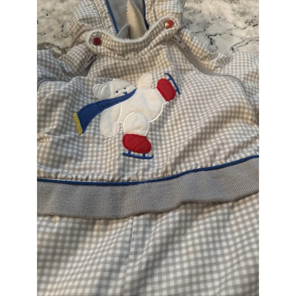 Vintage London Fog Infant Size 18M Bear Hooded Quilted Snowsuit Jacket